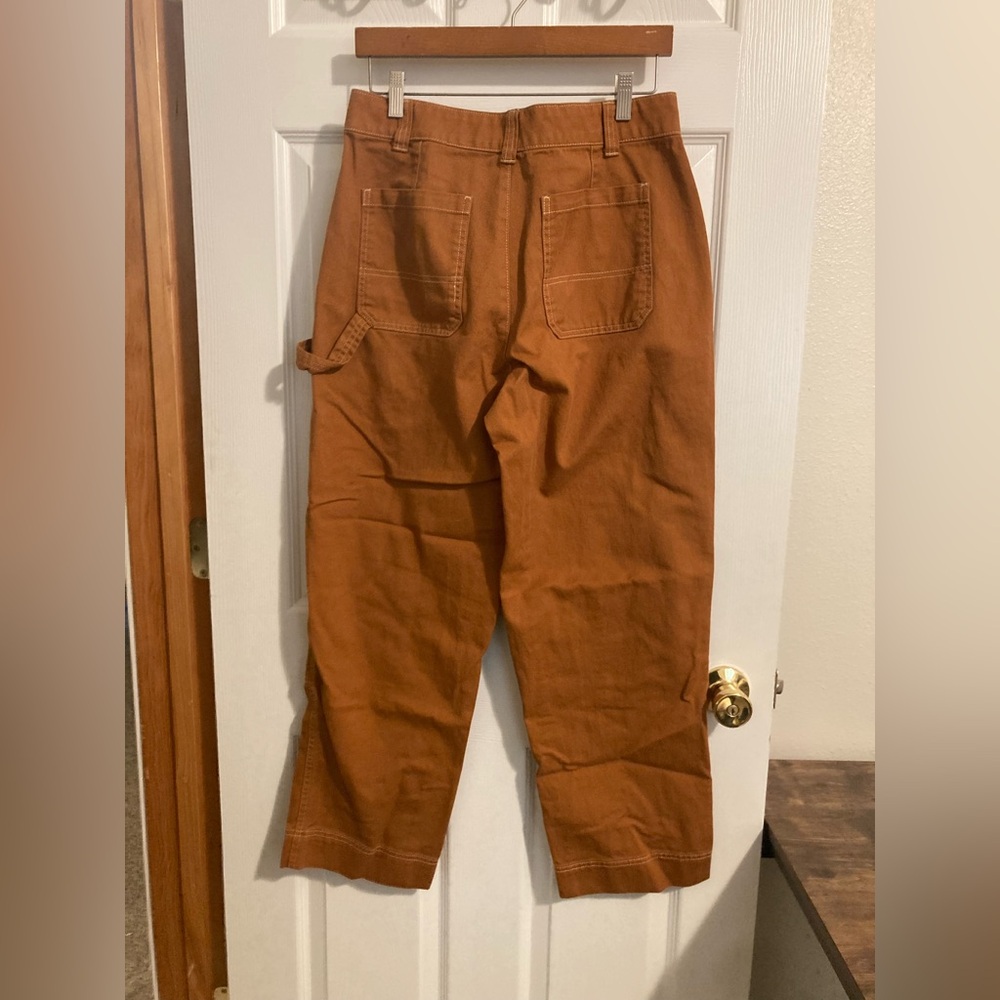 Old Navy Women's Straight Leg Painter Pants in Rust Brown - Picture 2 of 7